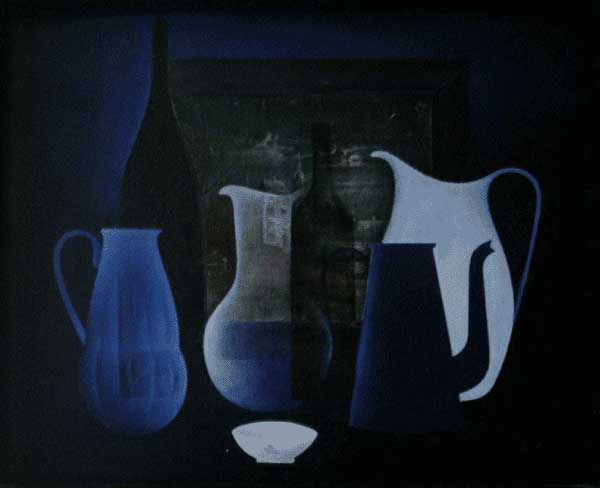 Blue Pitchers. Oil on Canvas. Moscow, 1972 27x20