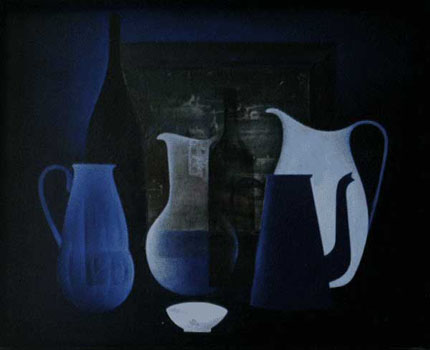 Blue Pitchers. Oil on Canvas. Moscow, 1972 27x20