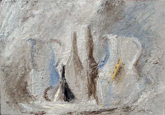 Still life in Gray. Oil on Canvas. Moscow, 2007 24x32